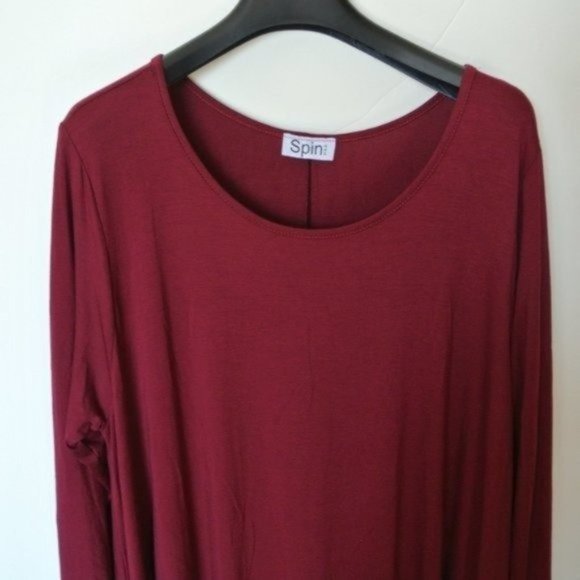 Spin USA Red Burgundy Rayon Dress 3X‎ Plus - Picture 5 of 7